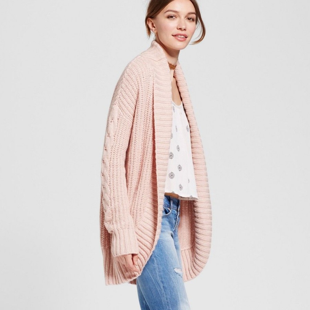 Mossimo Light pink Chunky Cocoon Cardigan